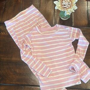 Gap Pink and White Striped Pajama Set
